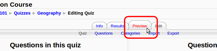 Go to preview quiz