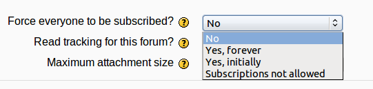 Forum subscription settings