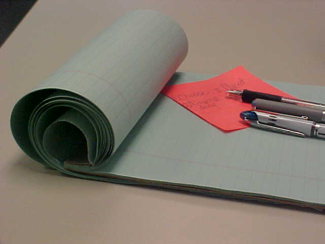 notepad and pens