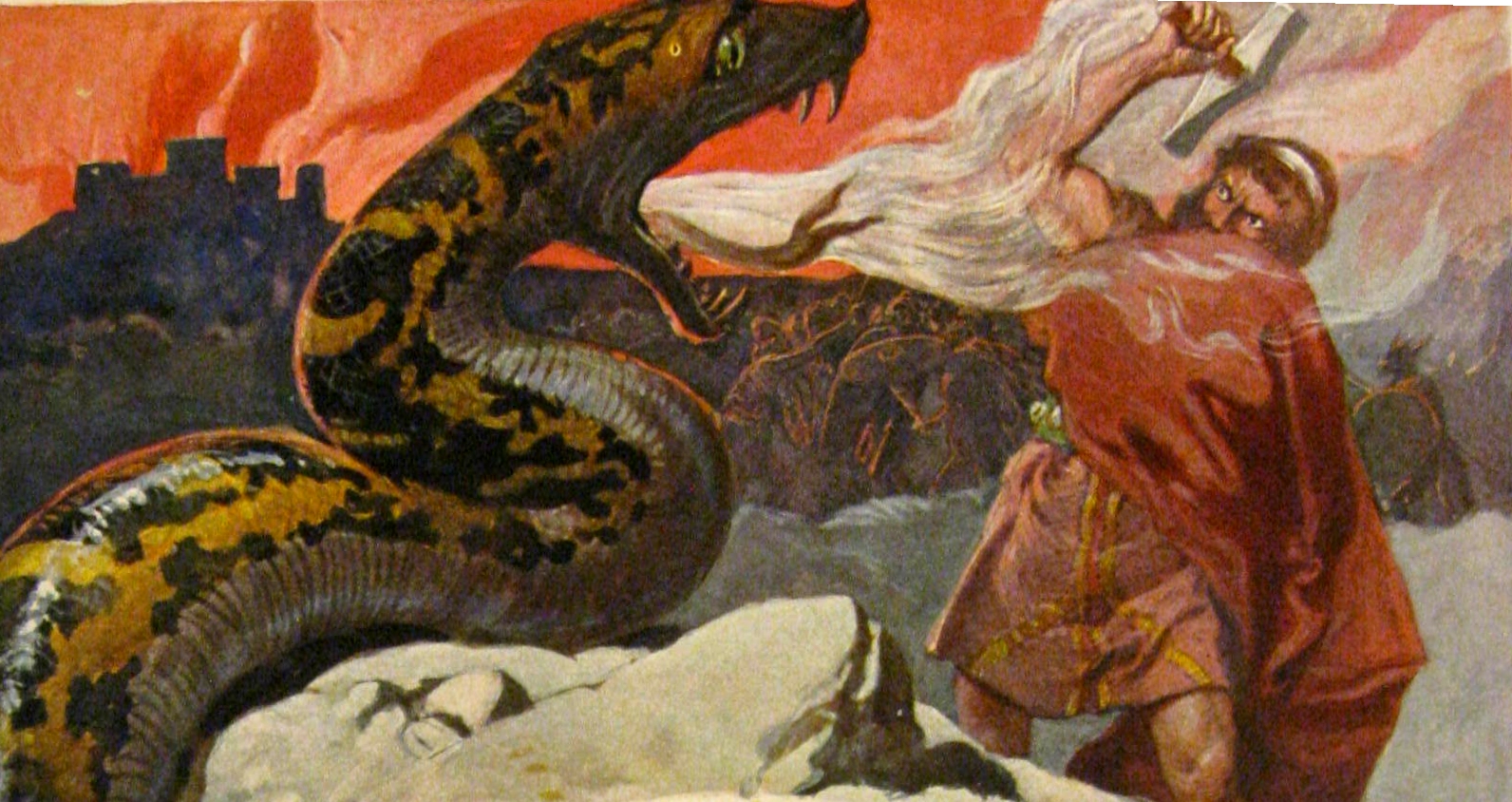 Thor and Jormungandr Thor and Jormungandr