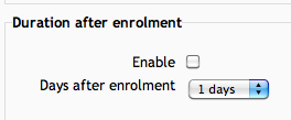 Duration after enrolment screenshot