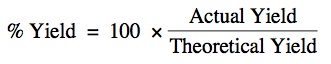 % Yield Equation