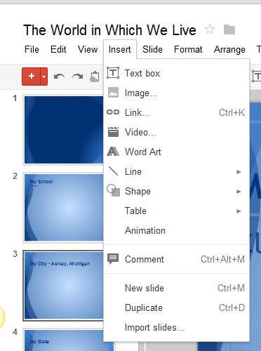 Insert Drop Down Menu