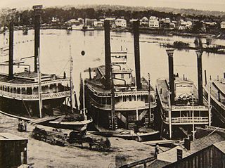 Steamboats at St. Paul, 1858